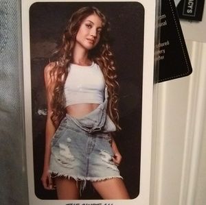 Rewash distressed denim overall dress